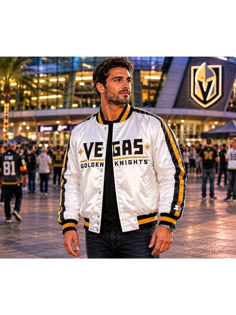 Vegas Golden Knights Starter White Varsity Jacket XL Insulated NWT Inaugural